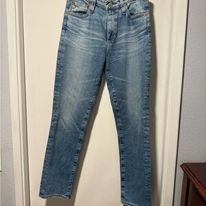 Ag Adriano Goldschmied Isabelle High-Rise Straight Crop Straight Jeans
